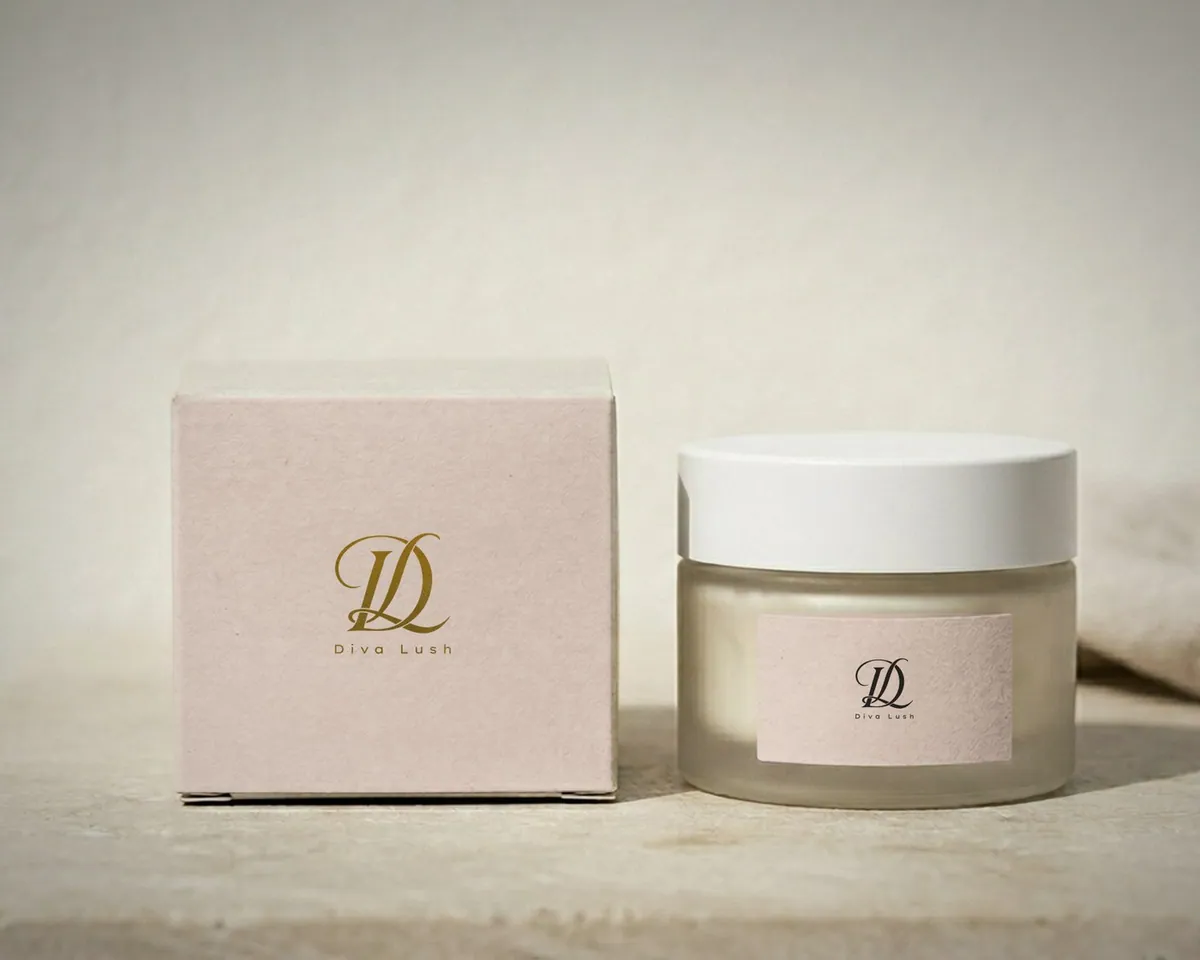 Blush Diva Lush box and cream jar on stone