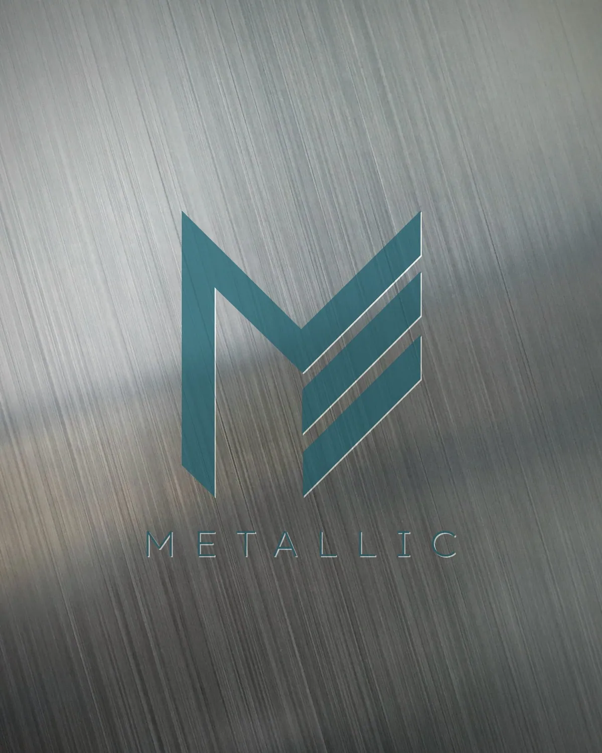 Metallic mark laser-etched into brushed steel